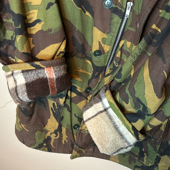 Vintage British Army Acrylic Pile Flannel Lined Combat Jacket Heavyweight Camo L - Picture 7 of 8